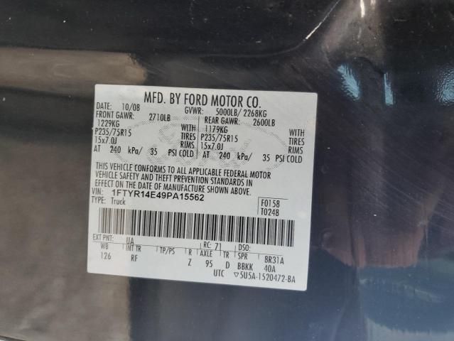 2009 Ford Ranger Super Cab VIN: 1FTYR14E49PA15562 Lot: 58136604