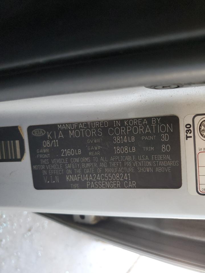 KNAFU4A24C5508241 2012 Kia Forte Ex