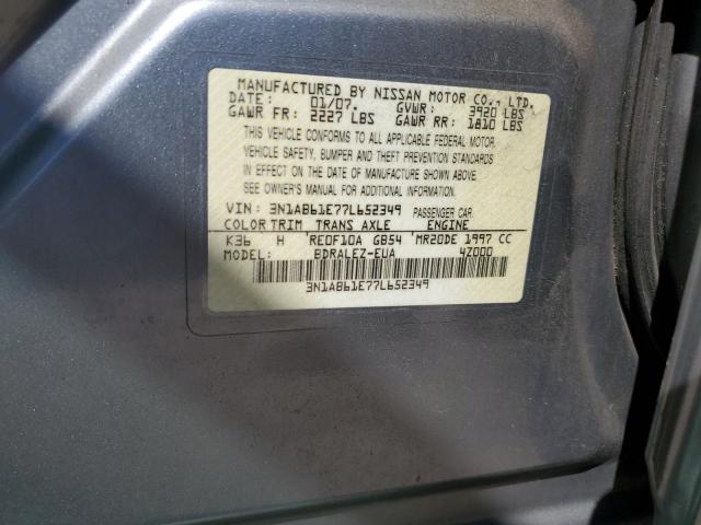 2007 Nissan Sentra 2.0 VIN: 3N1AB61E77L652349 Lot: 60548684