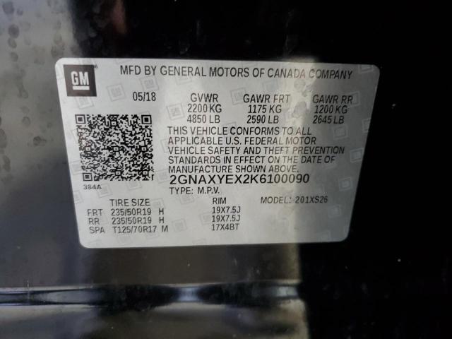 2019 CHEVROLET EQUINOX PR - 2GNAXYEX2K6100090