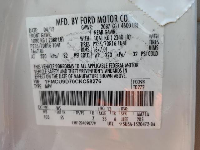 1FMCU9D70CKC58276 | 2012 Ford escape xlt