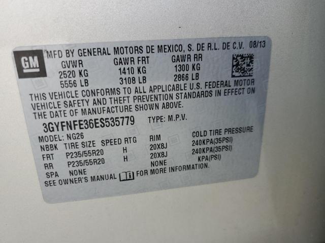 2014 Cadillac Srx Performance Collection VIN: 3GYFNFE36ES535779 Lot: 60619344