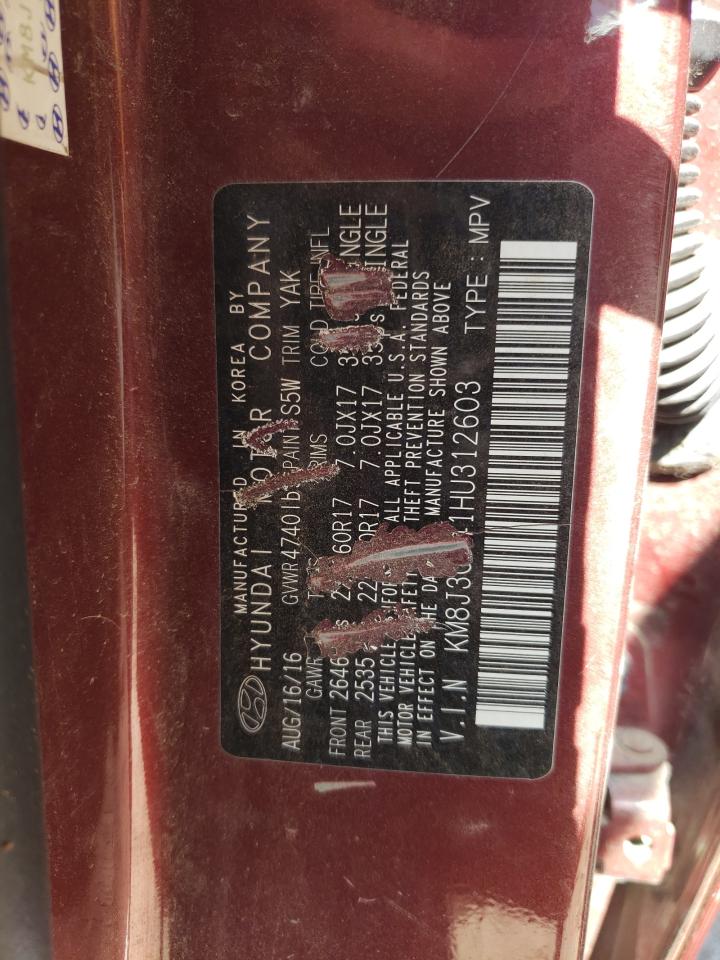 KM8J3CA41HU312603 2017 Hyundai Tucson Limited