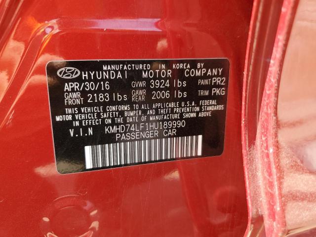 2017 HYUNDAI ELANTRA SE - KMHD74LF1HU189990