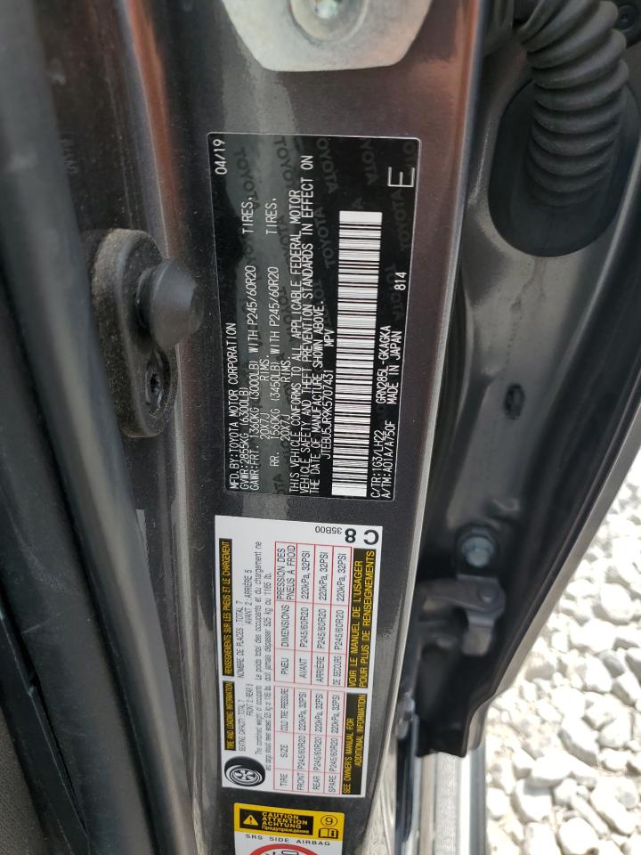 JTEBU5JR9K5707431 2019 Toyota 4Runner Sr5