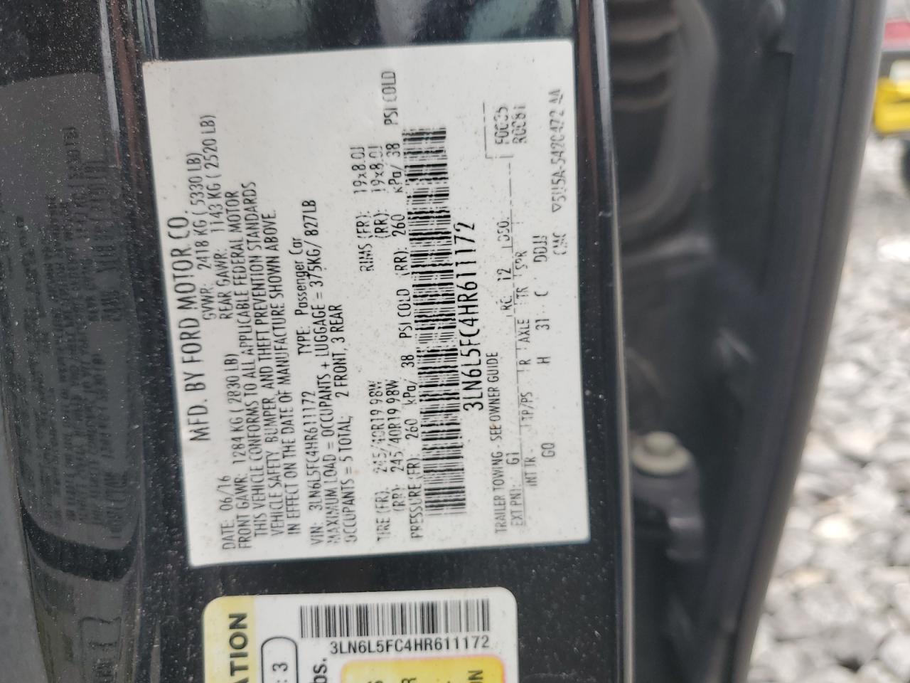 3LN6L5FC4HR611172 2017 Lincoln Mkz Reserve