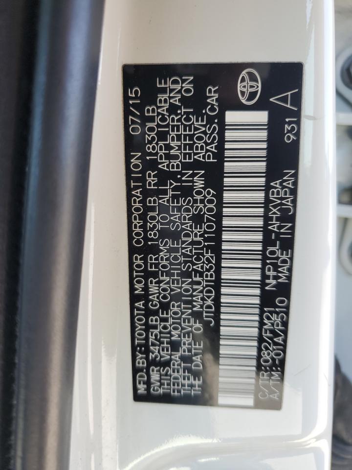 JTDKDTB32F1107009 2015 Toyota Prius C