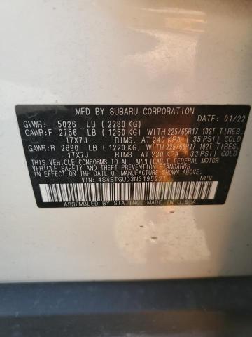 2022 Subaru Outback Wilderness VIN: 4S4BTGUD3N3195227 Lot: 59251614