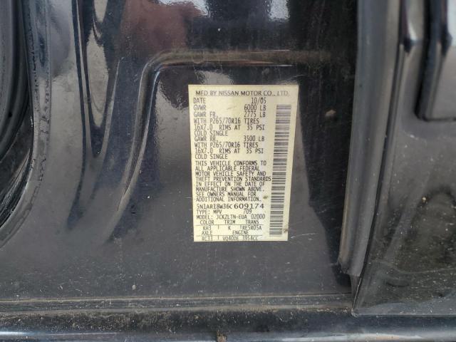 2006 Nissan Pathfinder Le VIN: 5N1AR18W36C609174 Lot: 57249284