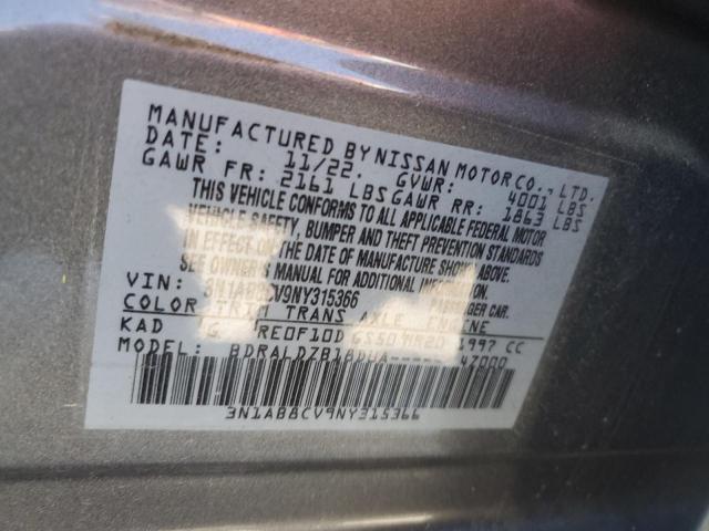 2022 Nissan Sentra Sv VIN: 3N1AB8CV9NY315366 Lot: 58556814