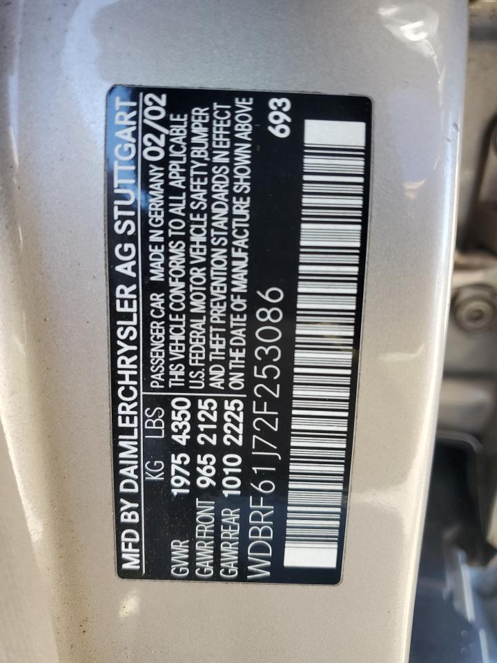 WDBRF61J72F253086 2002 Mercedes-Benz C 240