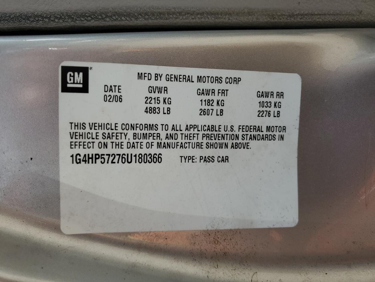 1G4HP57276U180366 2006 Buick Lucerne Cx