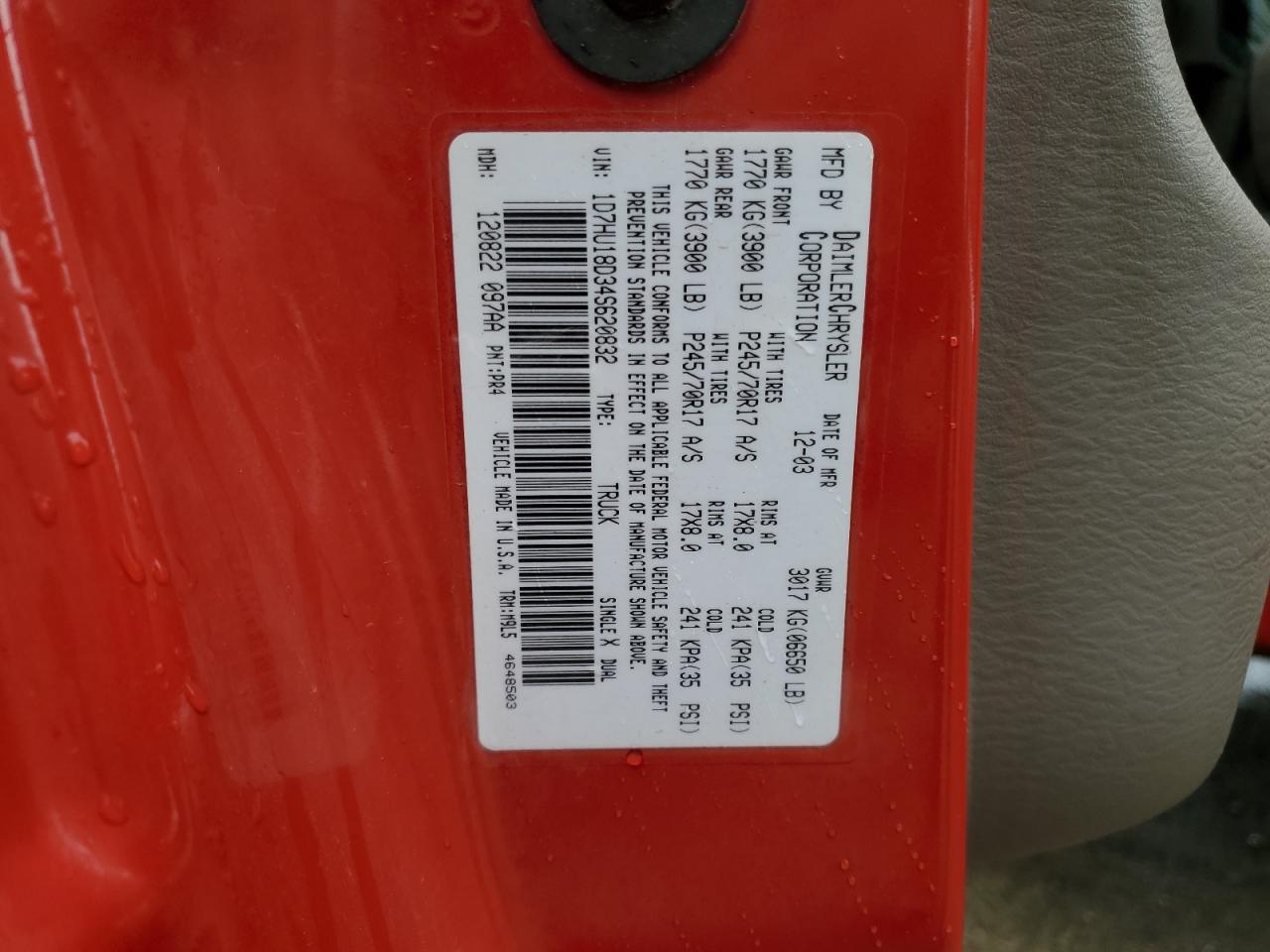 1D7HU18D34S620832 2004 Dodge Ram 1500 St