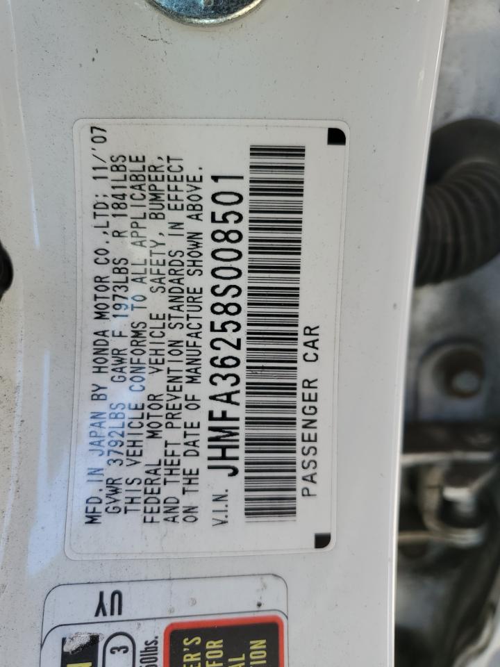 JHMFA36258S008501 2008 Honda Civic Hybrid