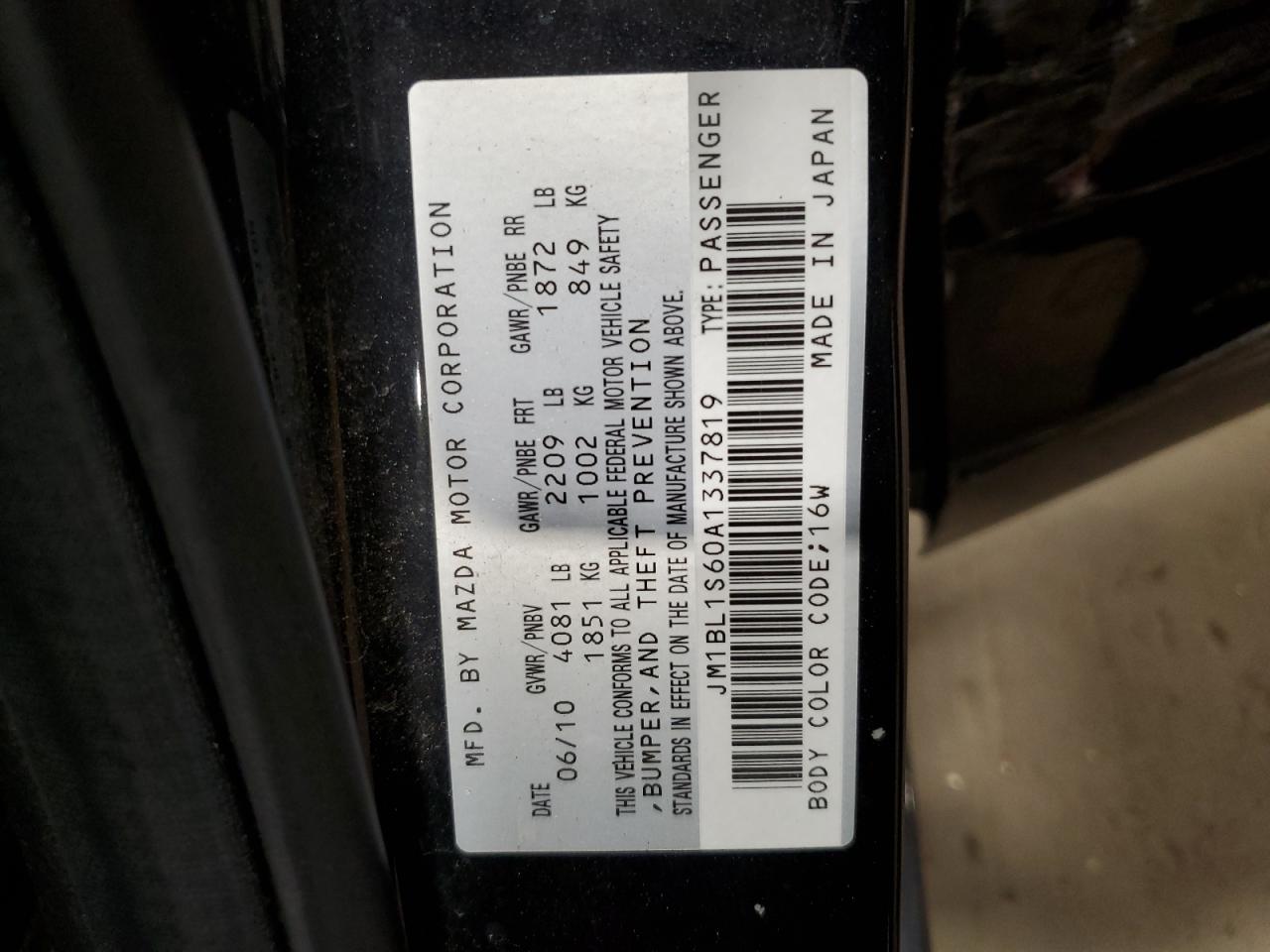 JM1BL1S60A1337819 2010 Mazda 3 S