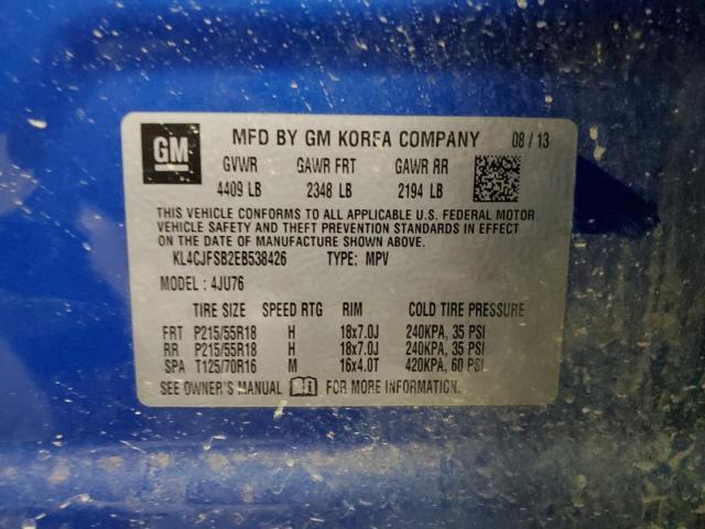 VIN KL4CJFSB2EB538426 2014 Buick Encore, Convenience no.13