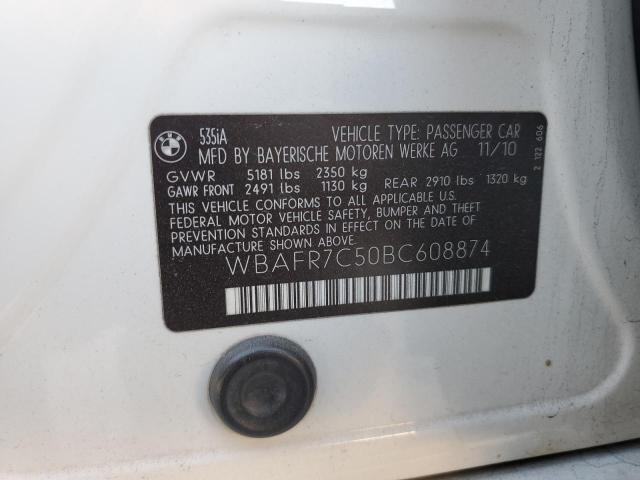 2011 BMW 535 I VIN: WBAFR7C50BC608874 Lot: 59084444