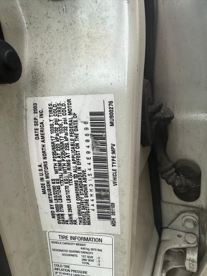 4A4MM31S44E040896 2004 Mitsubishi Endeavor Xls