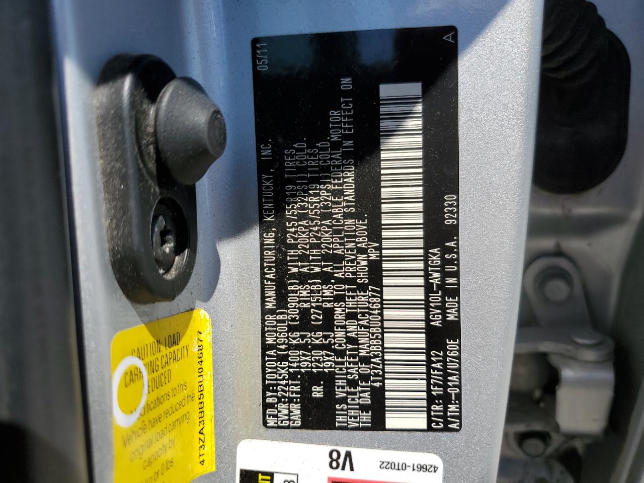 4T3ZA3BB5BU046877 2011 Toyota Venza