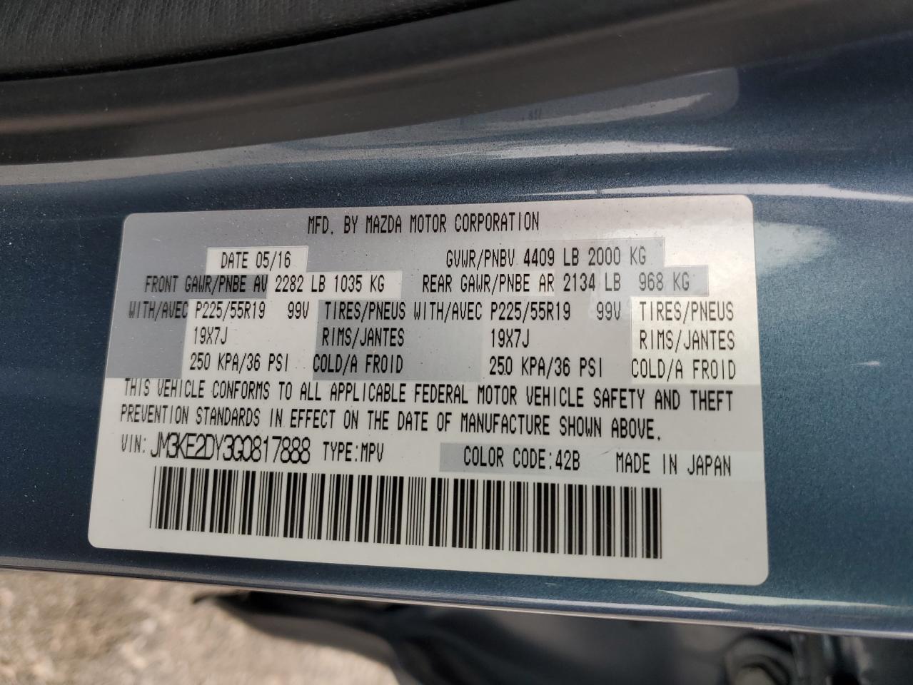 JM3KE2DY3G0817888 2016 Mazda Cx-5 Gt