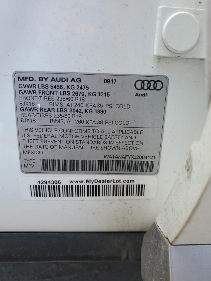 WA1ANAFYXJ2064121 2018 Audi Q5 Premium