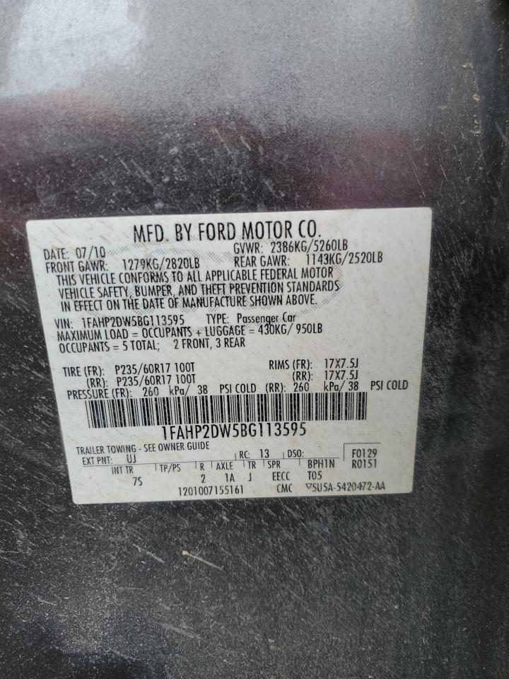 1FAHP2DW5BG113595 2011 Ford Taurus Se