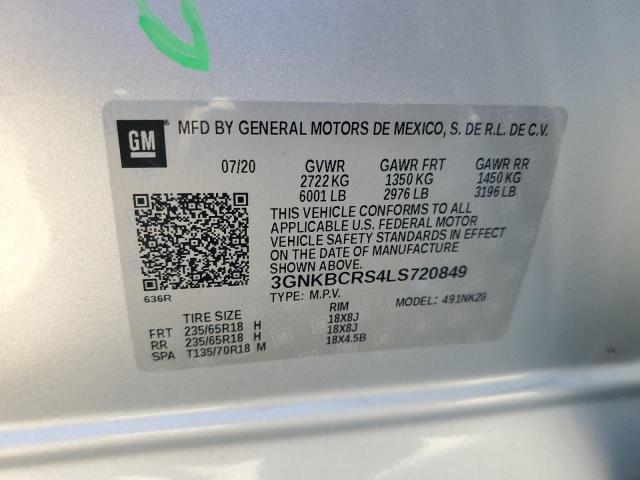 2020 Chevrolet Blazer 2Lt VIN: 3GNKBCRS4LS720849 Lot: 57647344