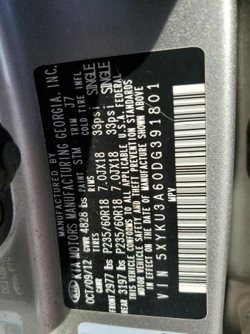 2013 Kia Sorento Ex VIN: 5XYKU3A60DG391801 Lot: 56817024