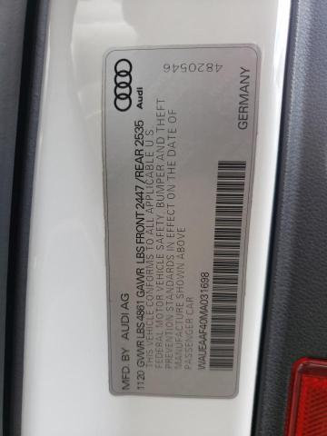 VIN WAUEAAF40MA031698 2021 Audi A4, Premium Plus 45 no.12