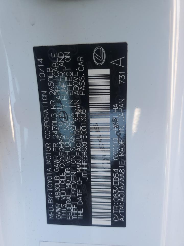 JTHHE5BCXF5001305 2015 Lexus Rc 350