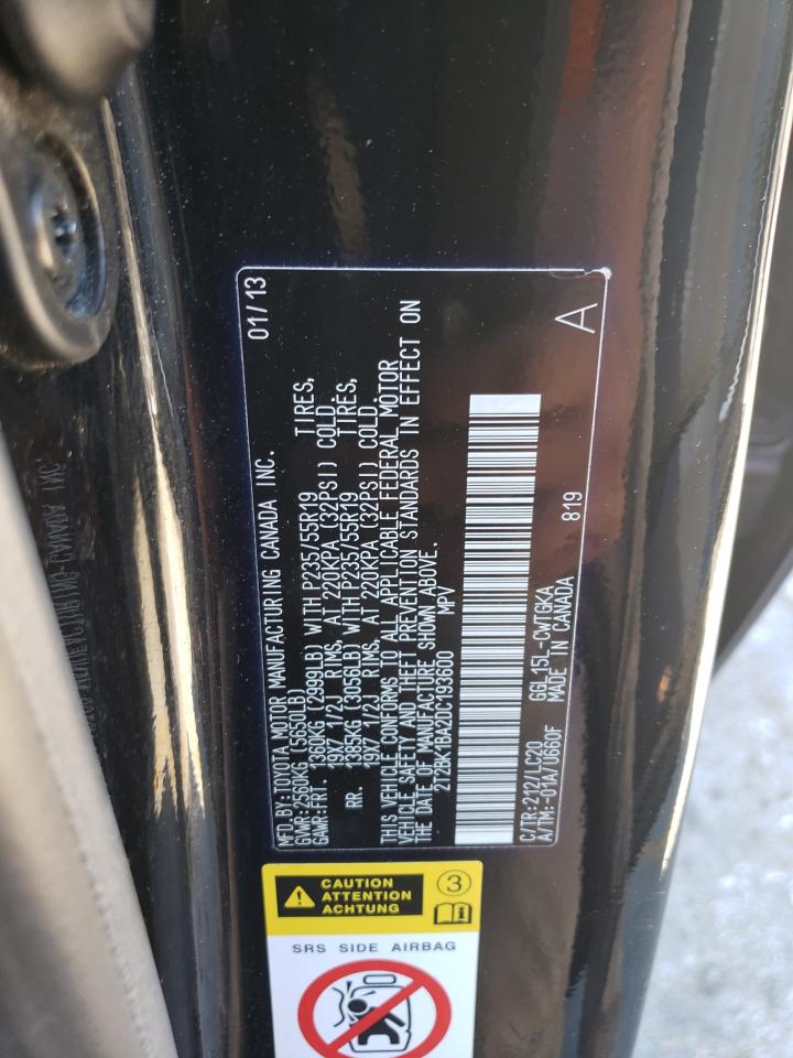 2T2BK1BA2DC193600 2013 Lexus Rx 350 Base