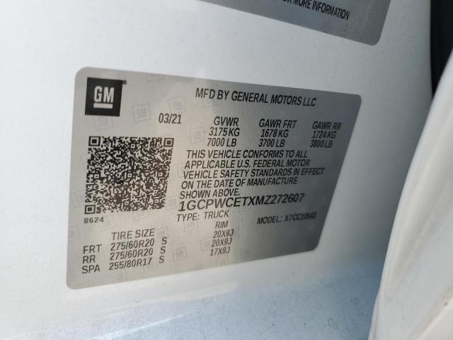 2021 Chevrolet Silverado C1500 Lt VIN: 1GCPWCETXMZ272607 Lot: 57651814