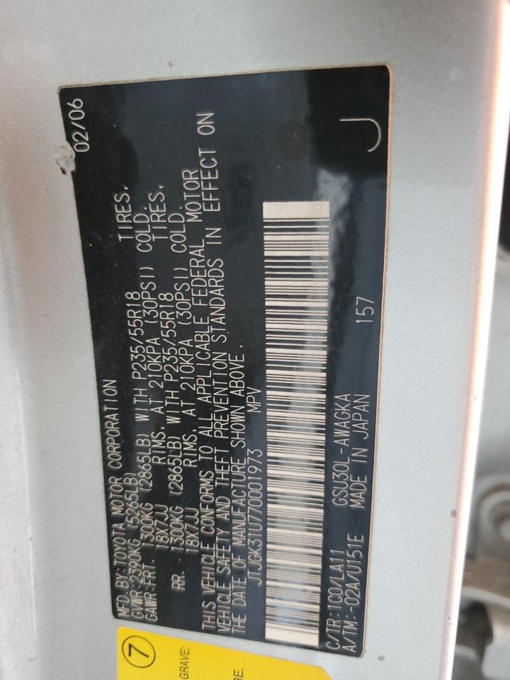 JTJGK31U770001973 2007 Lexus Rx 350