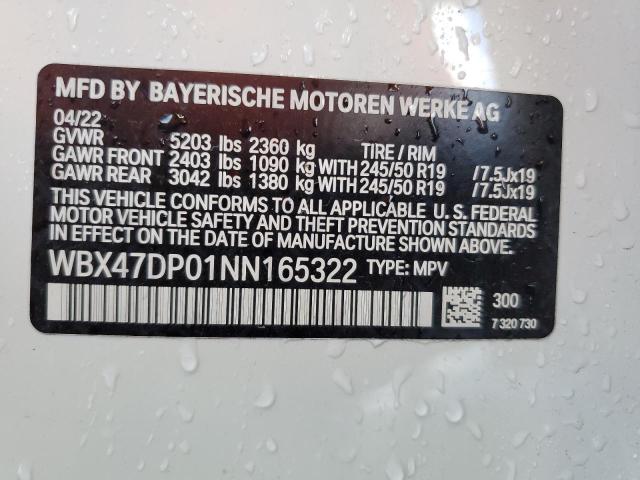 2022 BMW X3 Sdrive30I VIN: WBX47DP01NN165322 Lot: 60433984