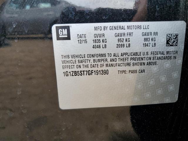 2016 Chevrolet Malibu Ls VIN: 1G1ZB5ST7GF191390 Lot: 60419454