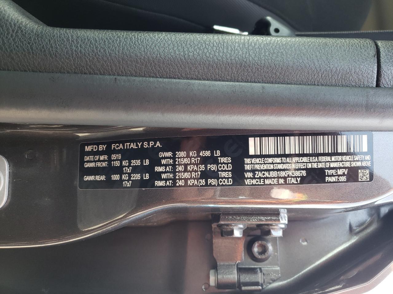 ZACNJBB18KPK38676 2019 Jeep Renegade Latitude