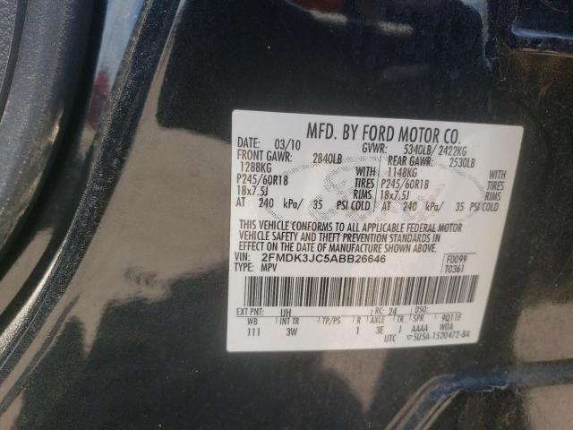 2010 Ford Edge Sel VIN: 2FMDK3JC5ABB26646 Lot: 58349174