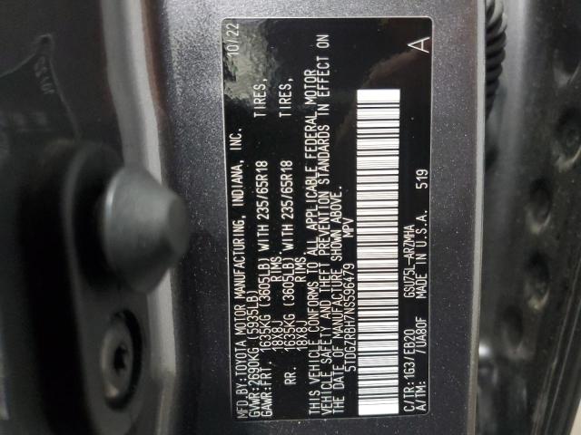 VIN 5TDGZRBH7NS596479 2022 Toyota Highlander, Xle no.14