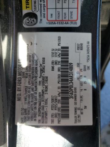 2010 Ford Fusion Hybrid VIN: 3FADP0L34AR314809 Lot: 57433844