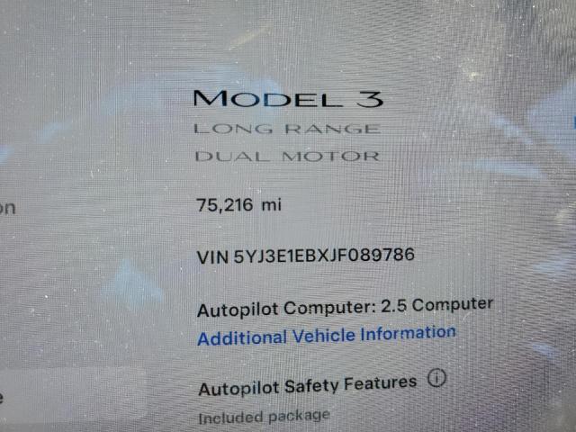 2018 Tesla Model 3 VIN: 5YJ3E1EBXJF089786 Lot: 58006064