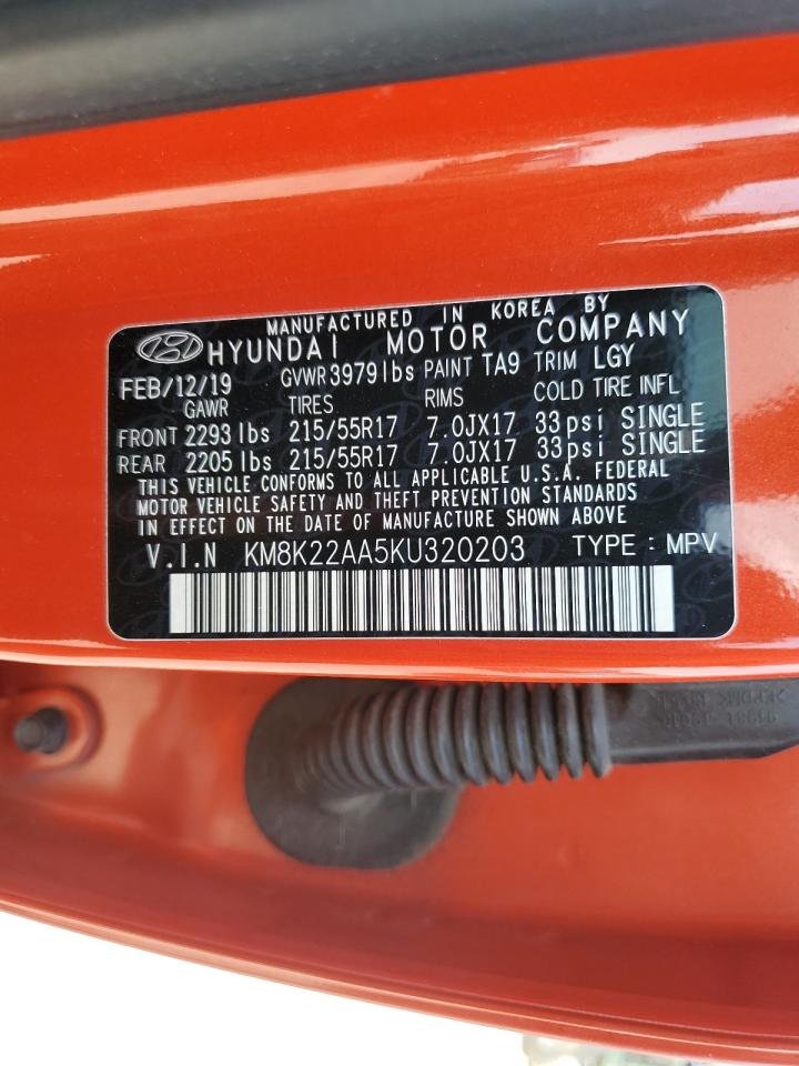 2019 Hyundai Kona Sel vin: KM8K22AA5KU320203