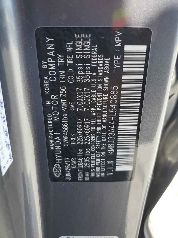 KM8J33A44HU540885 2017 Hyundai Tucson Limited