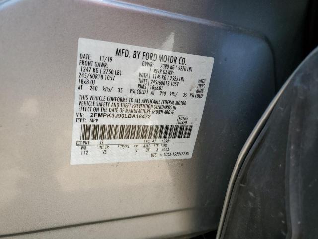 2020 Ford Edge Sel VIN: 2FMPK3J90LBA18472 Lot: 59323914