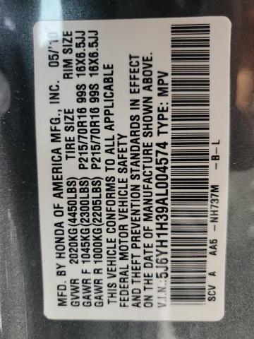 2010 Honda Element Lx VIN: 5J6YH1H39AL004574 Lot: 58345814