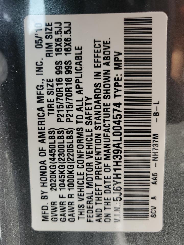5J6YH1H39AL004574 2010 Honda Element Lx