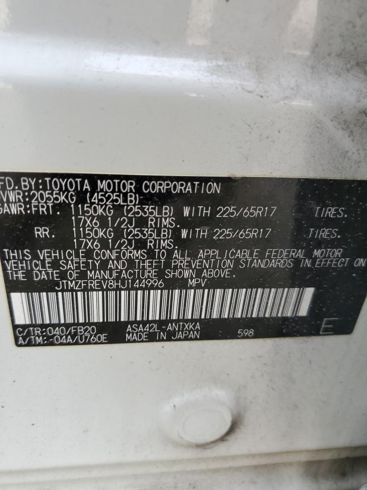 JTMZFREV8HJ144996 2017 Toyota Rav4 Le