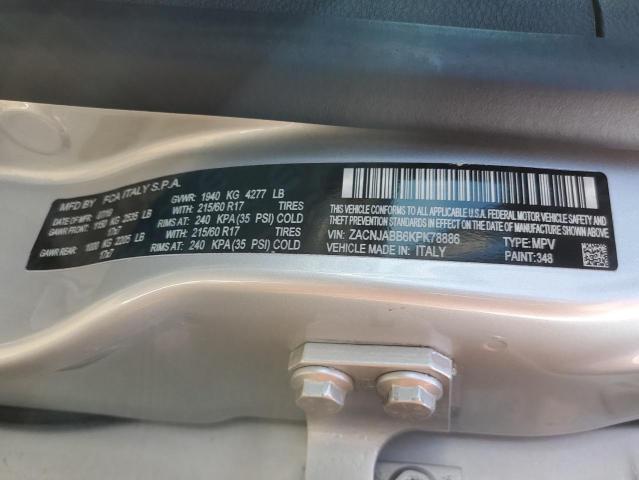 2019 Jeep Renegade Latitude VIN: ZACNJABB6KPK78886 Lot: 59112864