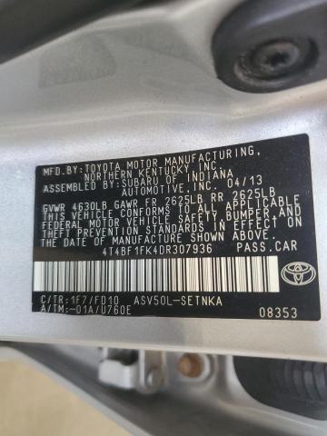 2013 Toyota Camry L VIN: 4T4BF1FK4DR307936 Lot: 59363934