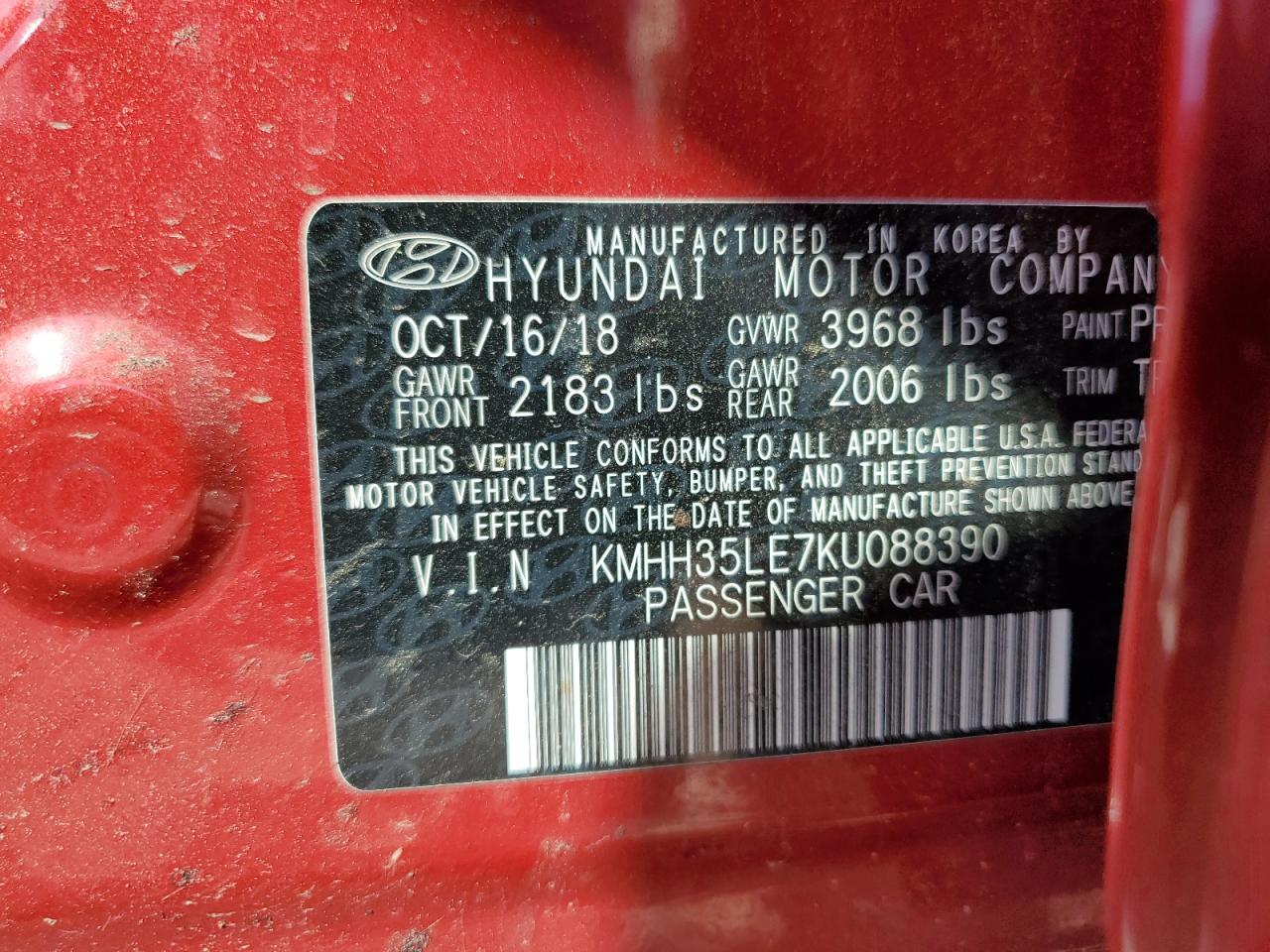 KMHH35LE7KU088390 2019 Hyundai Elantra Gt