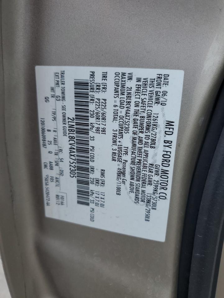 2LNBL8CV4AX752305 2010 Lincoln Town Car Signature Limited